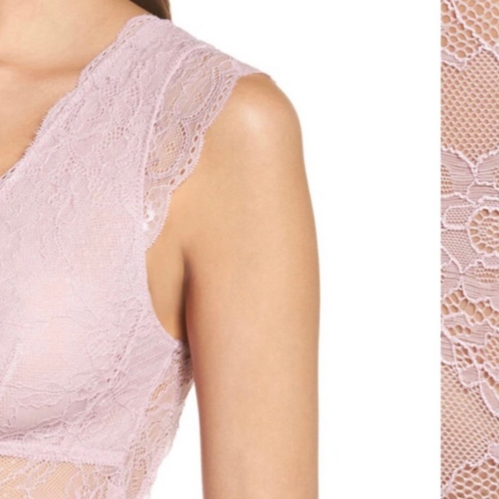Sam Edelman Sexy Lace Down Pink Bodysuit - Picture 8 of 11